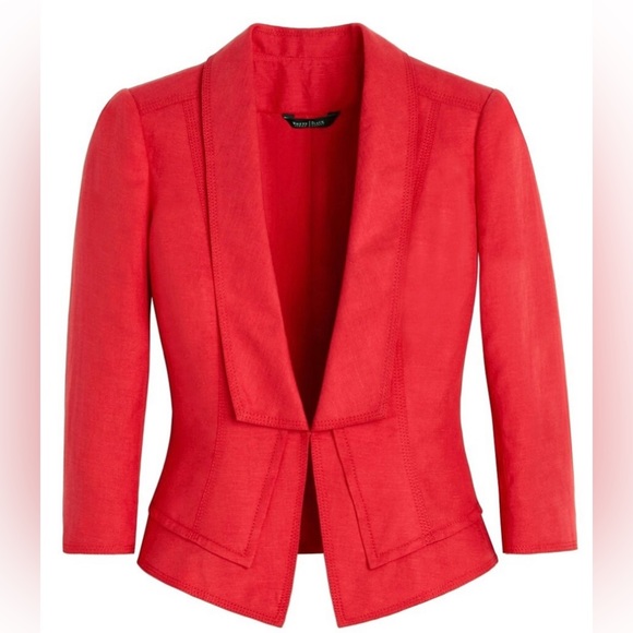White House, Black market size 6 linen blend blazer coral color - Picture 10 of 14